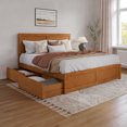 thumbnail image 1 of AFI Canyon Light Toffee Storage Platform Bed with Matching Footboard, King, 1 of 11