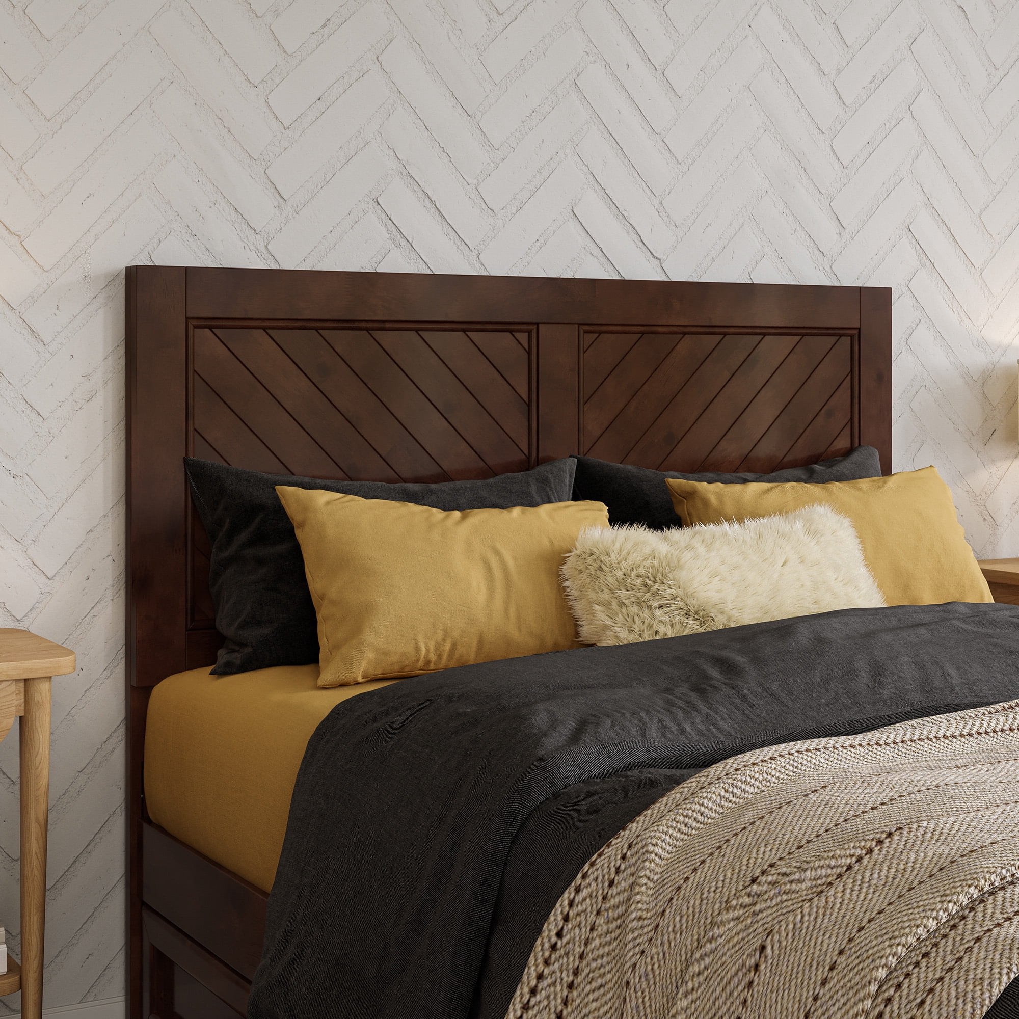 AFI Canyon Walnut Wood Rustic Farmhouse Headboard, Full