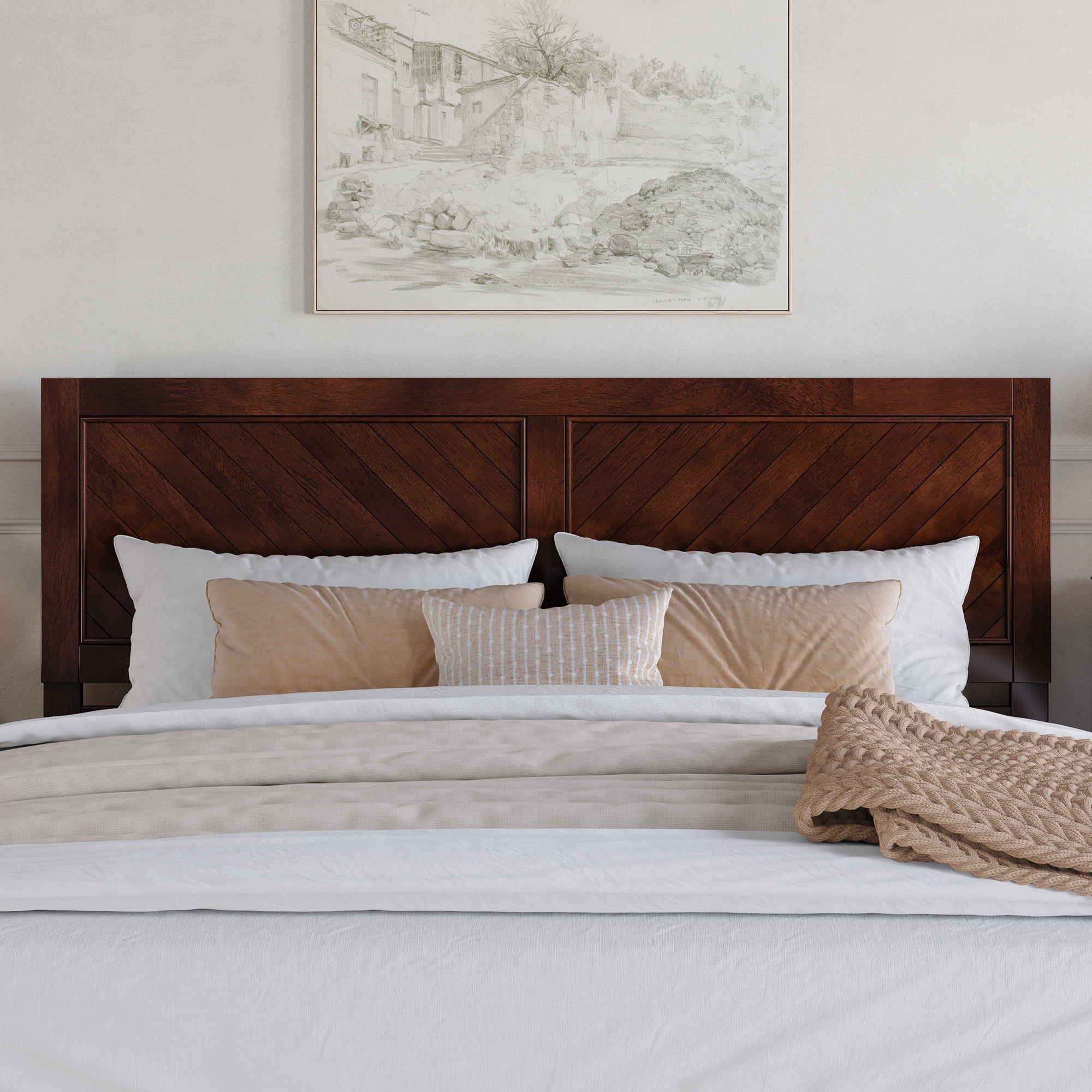 AFI Canyon Walnut Wood Rustic Farmhouse Headboard, King - Walmart.com