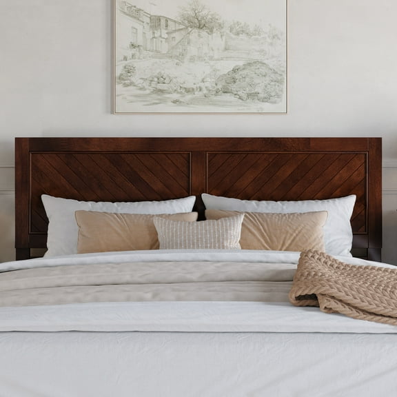 AFI Canyon Walnut Wood Rustic Farmhouse Headboard, King
