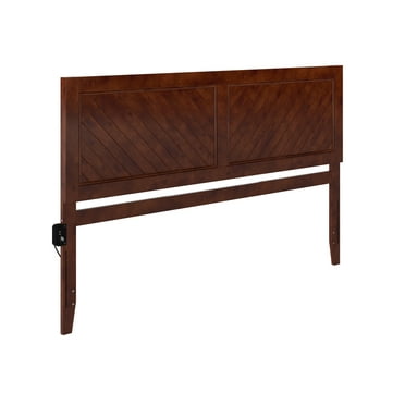 AFI Canyon Walnut Solid Wood Headboard with Attachable Charger, King
