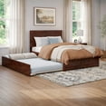 thumbnail image 1 of AFI Canyon Walnut Solid Wood Platform Bed with Matching Footboard & Full Trundle, Full, 1 of 16