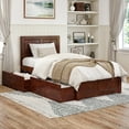 thumbnail image 1 of AFI Canyon Walnut Storage Platform Bed with Matching Footboard, Twin-XL, 1 of 16