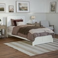 thumbnail image 1 of AFI Canyon White Solid Wood Foundation Bed Frame with Matching Footboard, Twin-XL, 1 of 14