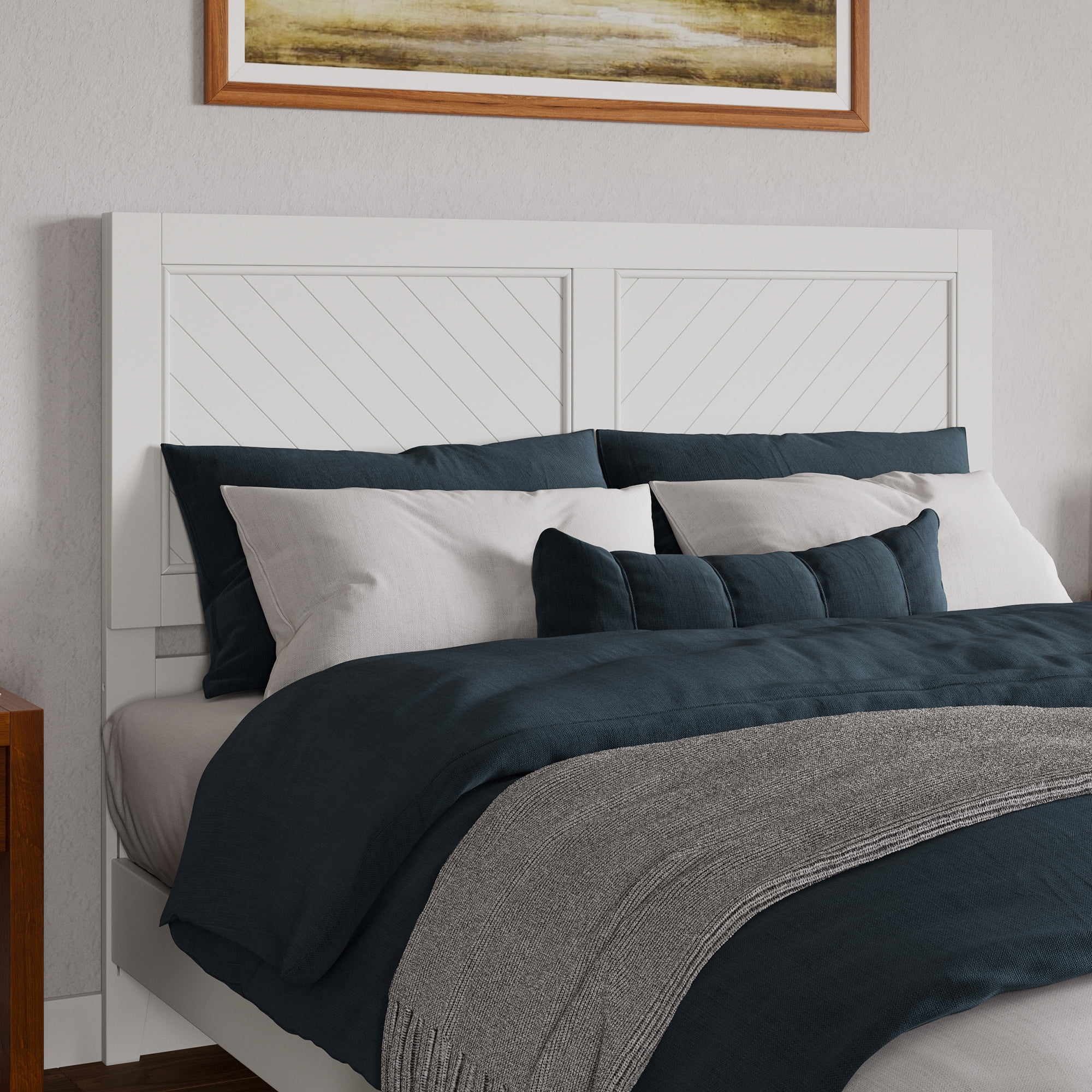 AFI Canyon White Solid Wood Rustic Farmhouse Headboard, Queen