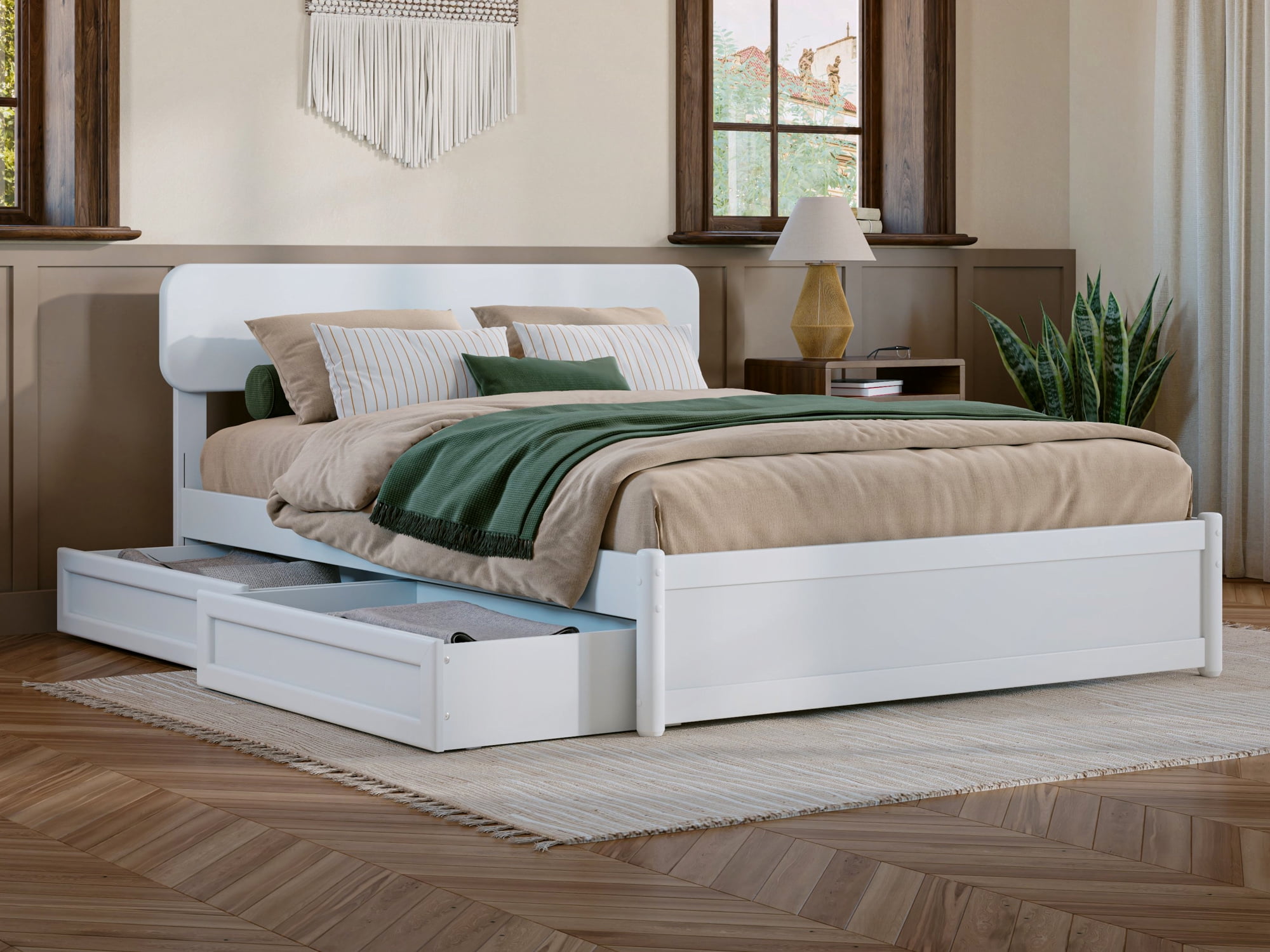 Free Shipping! AFI Capri Wood Platform Bed with Adjustable Headboard ...