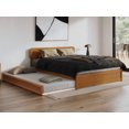 thumbnail image 1 of AFI Capri Queen Wood Platform Bed with Panel Footboard and Twin XL Trundle, Light Toffee, 1 of 16