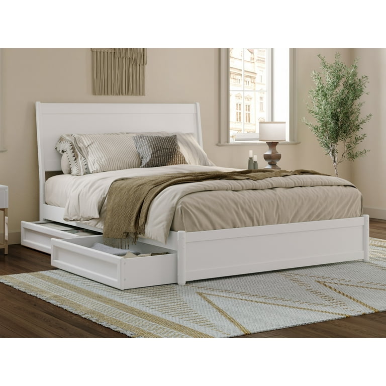 AFI Casanova Queen Platform Bed with Wooden Headboard and