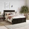 thumbnail image 1 of AFI Charlotte Full Solid Wood Low Profile Platform Bed with Matching Footboard, Espresso, 1 of 12