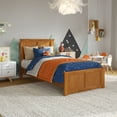 thumbnail image 1 of AFI Charlotte Twin Wood Low Profile Platform Bed with Matching Footboard, Light Toffee, 1 of 12