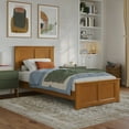 thumbnail image 1 of AFI Charlotte Twin-XL Wood Low Profile Platform Bed with Matching Footboard, Light Toffee, 1 of 12
