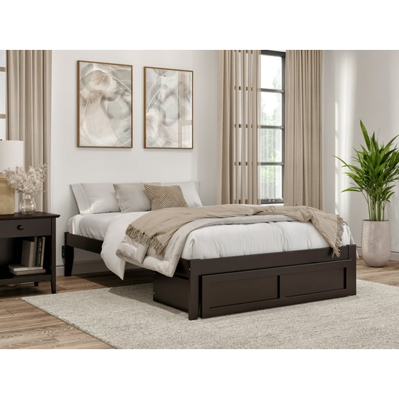 AFI Colorado 14" Full Wood Platform Bed Frame with Foot Drawer Storage, Espresso