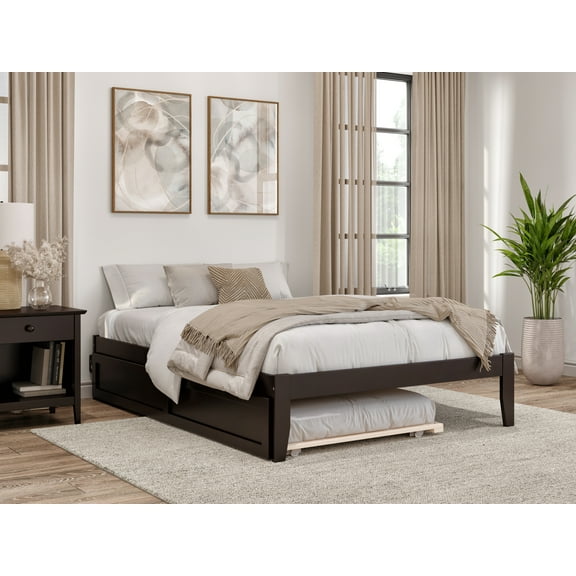 AFI Colorado 14" Full Wood Platform Bed Frame with Twin Trundle, Espresso