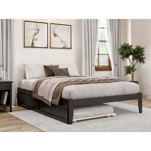 AFI Colorado 14" Queen Wood Platform Bed Frame with Twin XL Trundle, Espresso