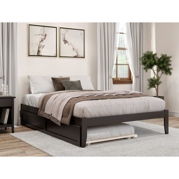 AFI Colorado 14" Queen Wood Platform Bed Frame with Twin XL Trundle, Espresso