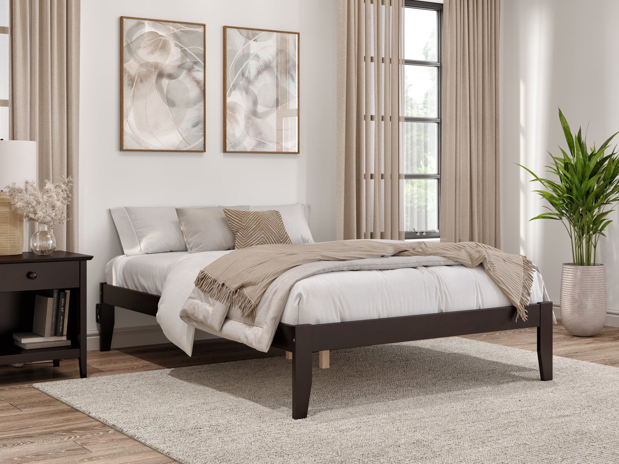 AFI Colorado 14" Wood Platform Bed Frame with 2 USB Ports, Full, Espresso