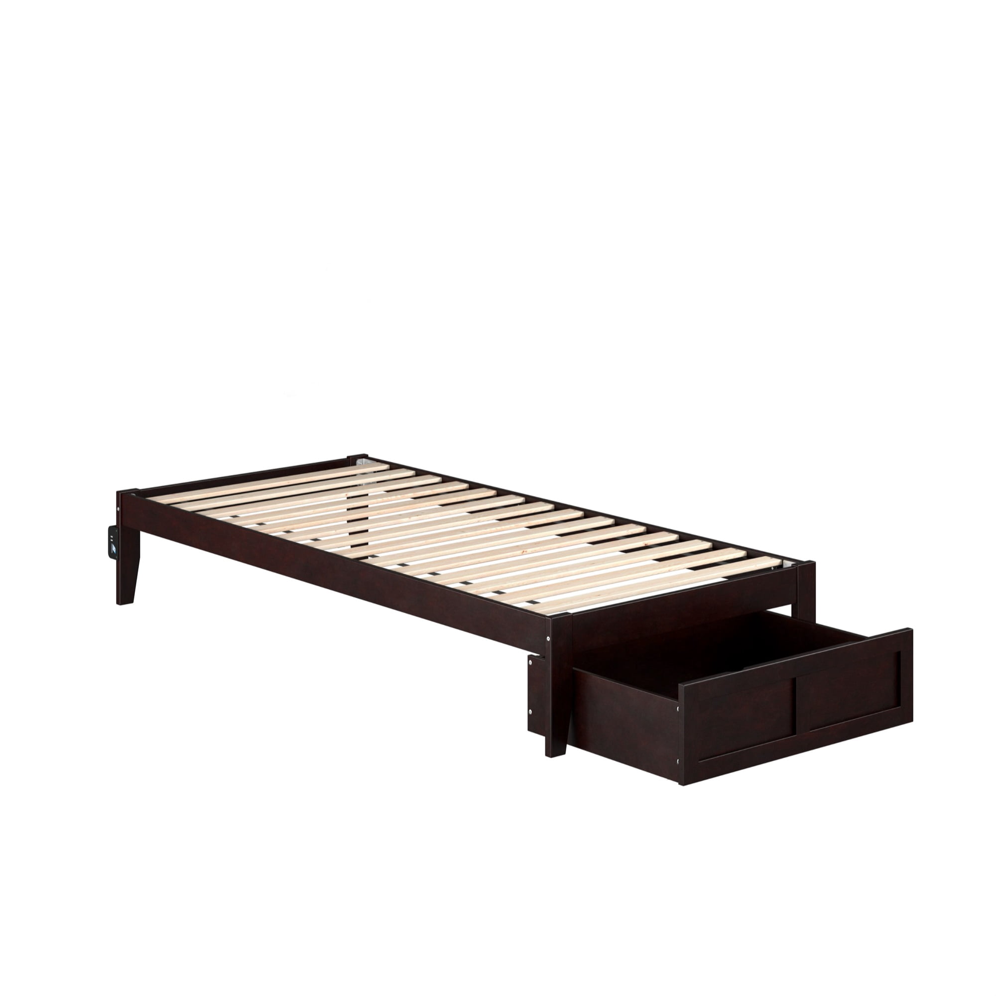AFI Colorado Wood Twin Extra Long Bed with Drawer in Espresso - Walmart.com
