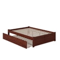 thumbnail image 1 of AFI Concord Queen Solid Wood Platform Bed with Footboard & Twin-XL Trundle, Walnut, 1 of 8