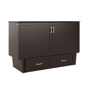 AFI Dahlia Queen Solid Wood Murphy Bed Chest with Drawer and Charger, Espresso