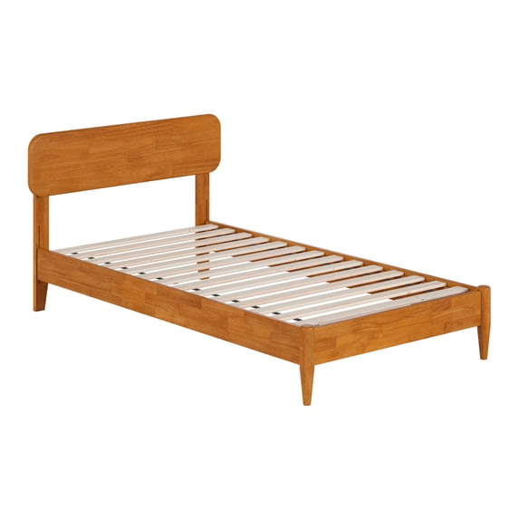 AFI Florence Twin Solid Wood Low Profile Platform Bed, Light Toffee