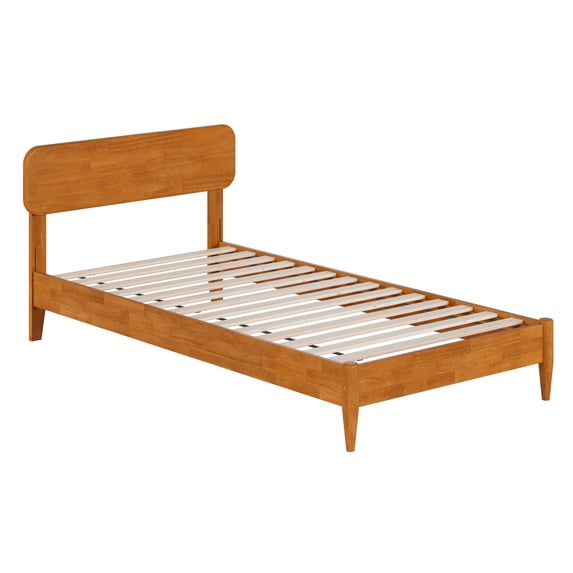 AFI Florence Twin-XL Solid Wood Low Profile Platform Bed, Light Toffee