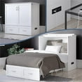 thumbnail image 1 of AFI Hamilton Twin XL Solid Wood Murphy Bed Chest with Built-In Charger in White, 1 of 17