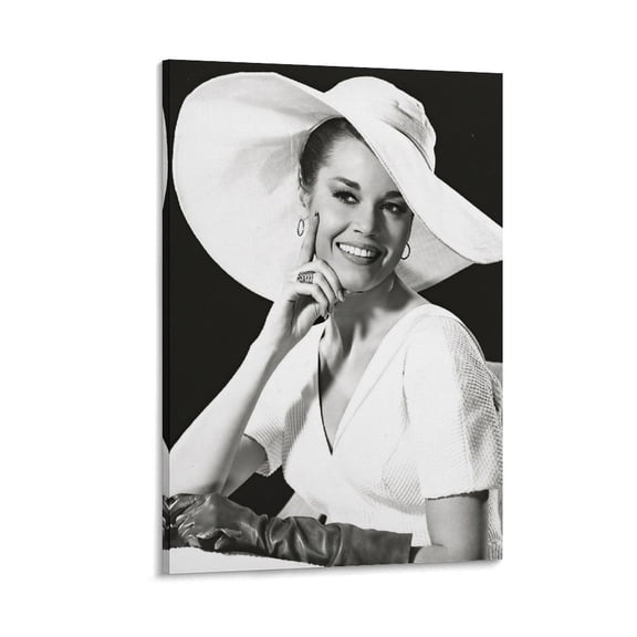 AFI Life Achievement Award Recipientss Jane Fonda Black And White Retro Poster Picture Print Wall Art Poster Painting Canvas Posters Artworks Gift Room Aesthetic 16x24inch(40x60cm)