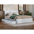 thumbnail image 1 of AFI Lylah Full Solid Wood Platform Bed with Panel Footboard and Storage Drawers, White, 1 of 16