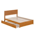 thumbnail image 1 of AFI Lylah Full Wood Platform Bed with Panel Footboard and Twin Trundle, Light Toffee, 1 of 17