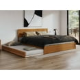 thumbnail image 1 of AFI Lylah King Wood Platform Bed with Panel Footboard and Twin XL Trundle, Light Toffee, 1 of 16
