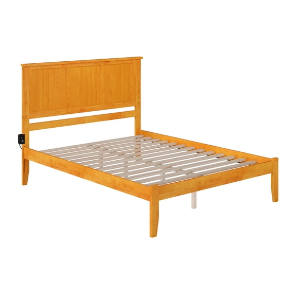 AFI Madison Caramel Solid Wood Platform Bed, Queen
