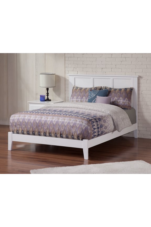 Madison Full Low Profile Wood Platform Bed, White