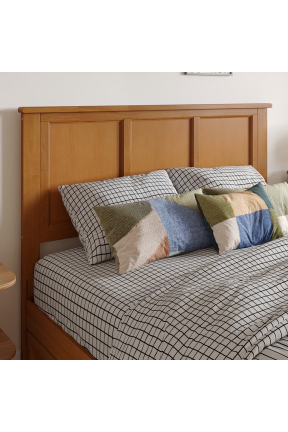 AFI Madison Full Solid Wood Panel Headboard, Light Toffee