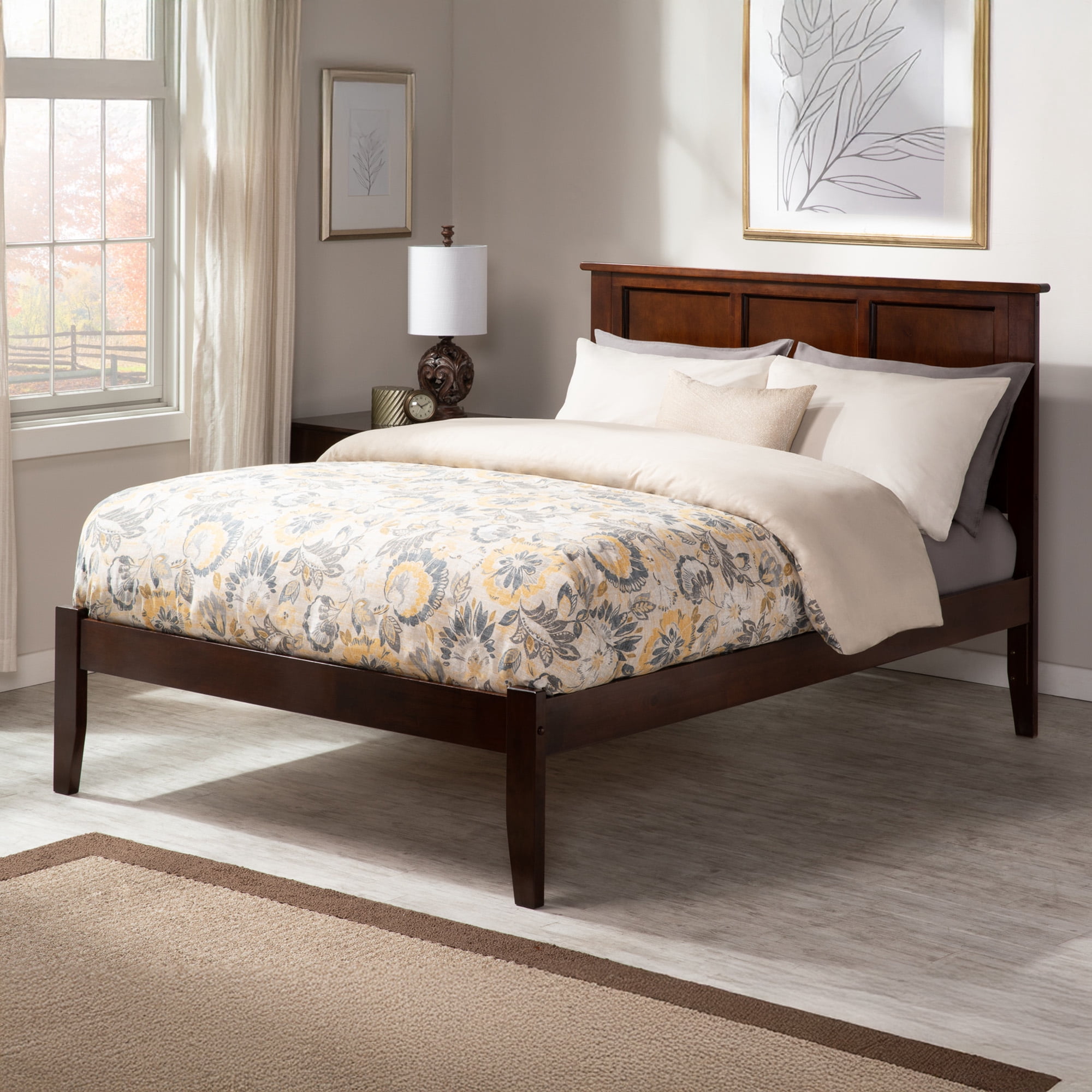 AFI Madison Full Solid Wood Platform Bed, Walnut