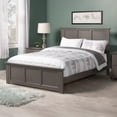 thumbnail image 1 of AFI Madison Full Solid Wood Foundation Bed with Matching Headboard Footboard, Grey, 1 of 7