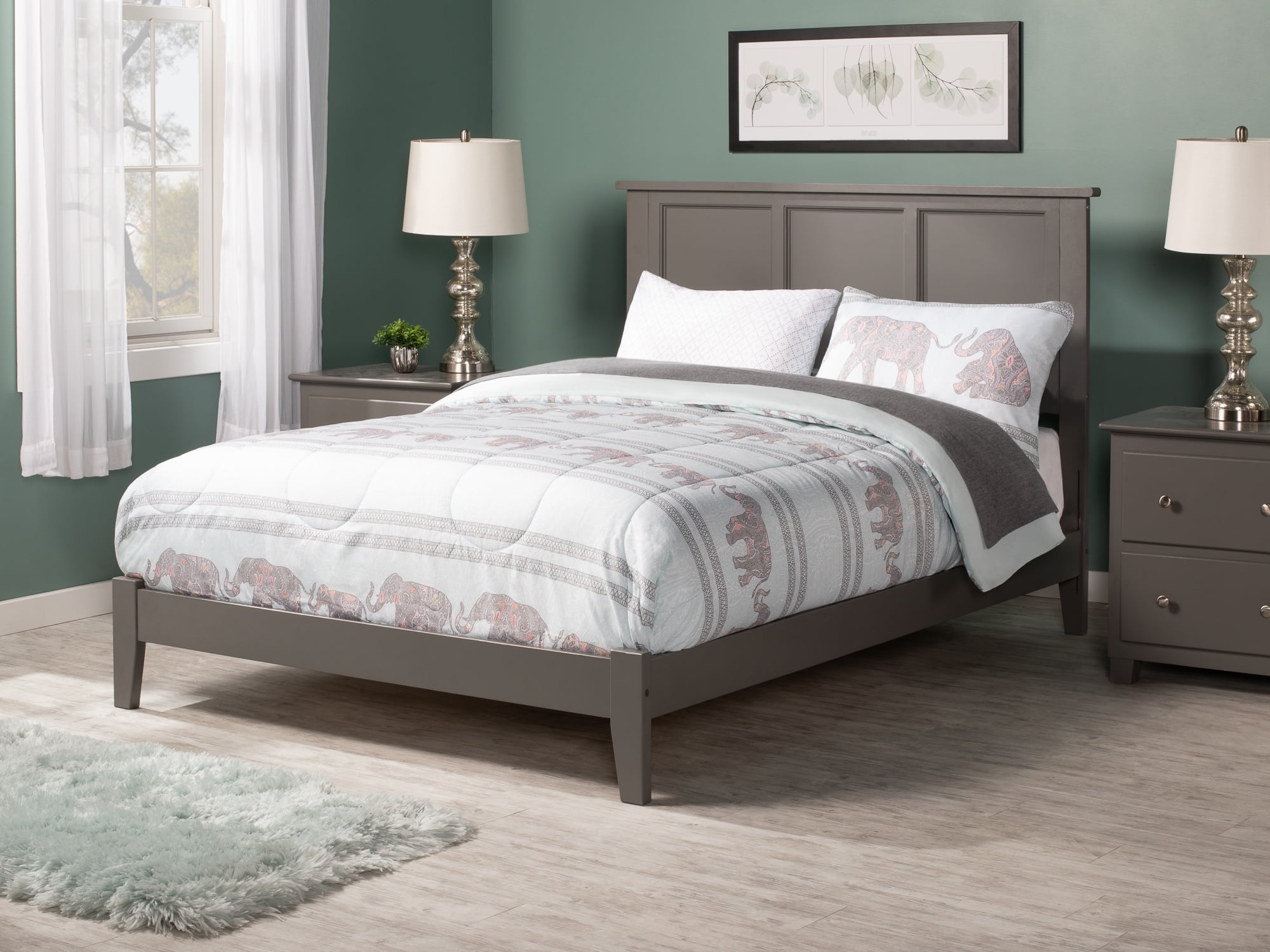 AFI Boston Solid Wood Twin Headboard - Gray Finish, Modern Panel Design, Fits Standard Bed Frames 3 thumbnail image
