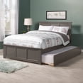 thumbnail image 1 of AFI Madison Full Wood Platform Bed with Matching Footboard & Full Trundle, Grey, 1 of 9