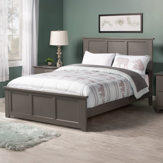 AFI Madison Full Wood Platform Bed & Footboard, Grey