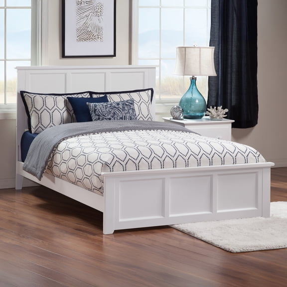 AFI Madison Full Wood Platform Bed & Footboard, White