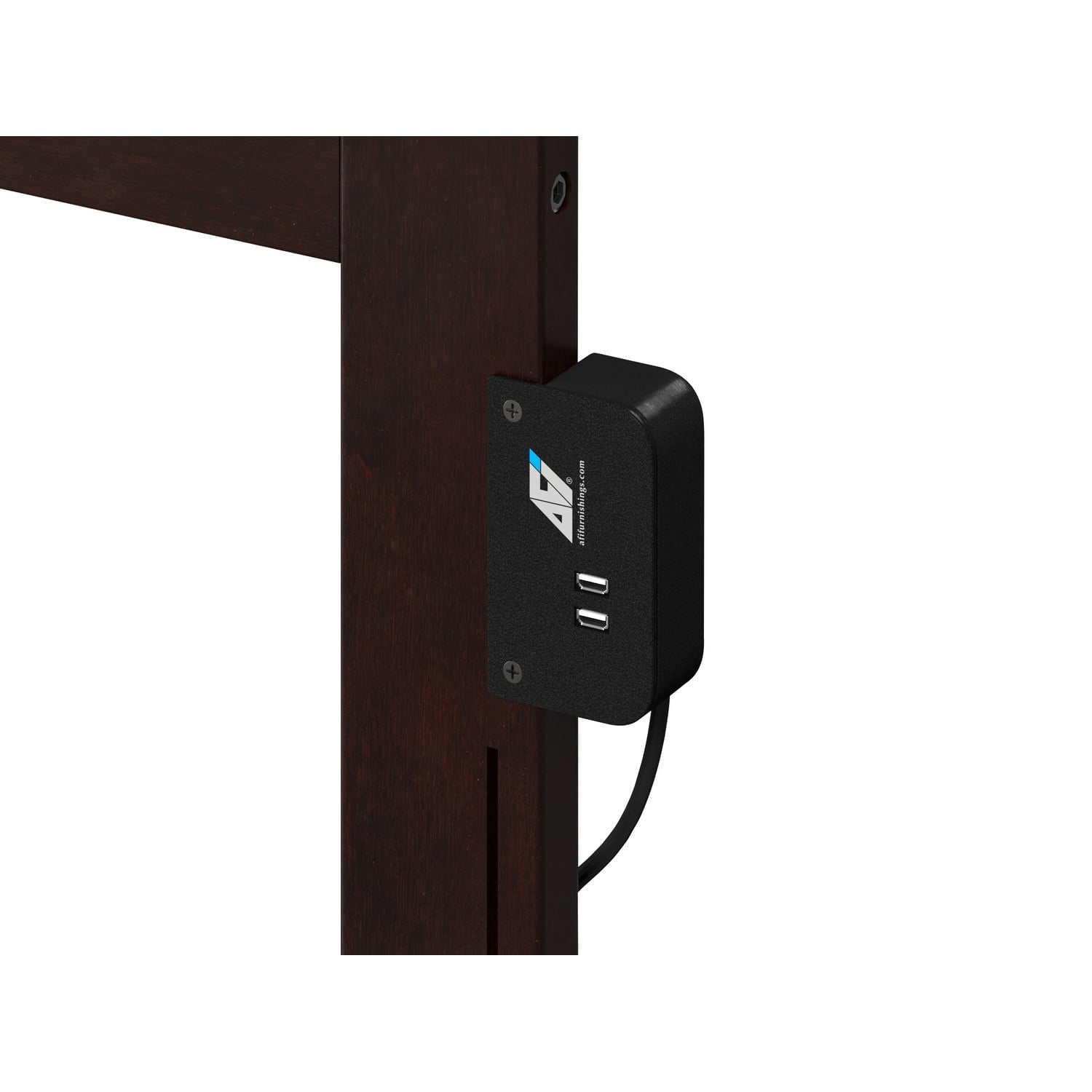 Madison Full Espresso Wood Panel Headboard with USB Charger