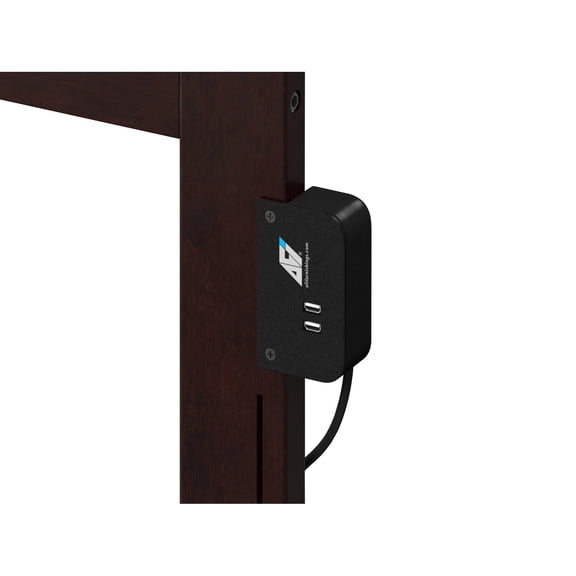 AFI Madison Headboard with USB Charging Station Espresso Stained Twin