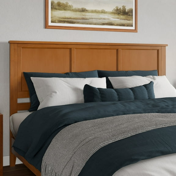 AFI Madison King Solid Wood Panel Headboard, Light Toffee