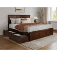 thumbnail image 1 of AFI Madison King Wood Platform Bed with Matching Footboard and Storage Drawers, Walnut, 1 of 14