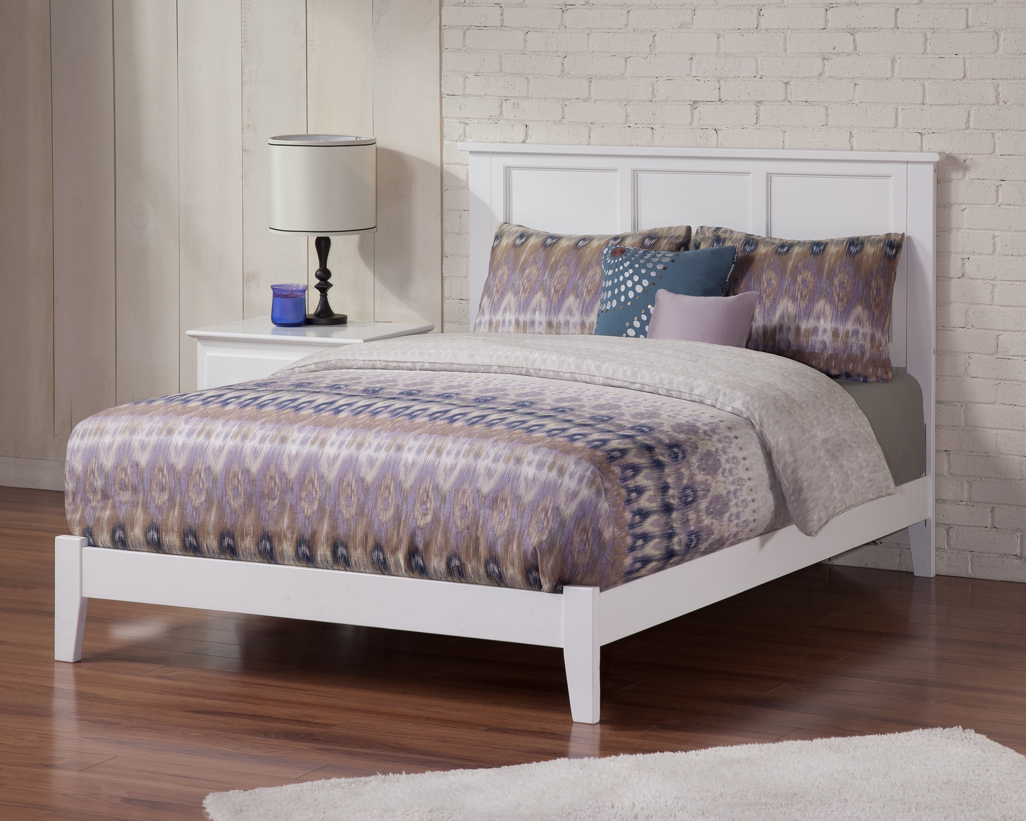 AFI Madison Queen Low Profile Wood Platform Bed, White