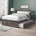 thumbnail image 1 of AFI Madison Queen Platform Bed with Wood Headboard Footboard & Twin XL Trundle, Grey, 1 of 7