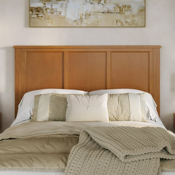 AFI Madison Queen Solid Wood Panel Headboard, Light Toffee
