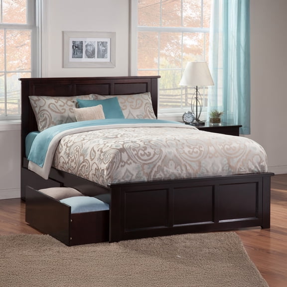 AFI Madison Queen Wood Platform Bed with Matching Headboard Footboard, Espresso