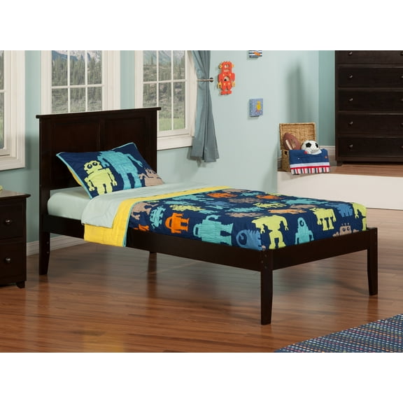 AFI Madison Twin Solid Wood Platform Bed with Panel Headboard, Espresso
