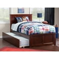 thumbnail image 1 of AFI Madison Twin Wood Platform Bed with Matching Footboard & Twin Trundle, Walnut, 1 of 6