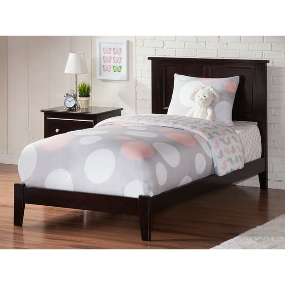 AFI Madison Twin-XL Solid Wood Foundation Bed with Panel Headboard, Espresso